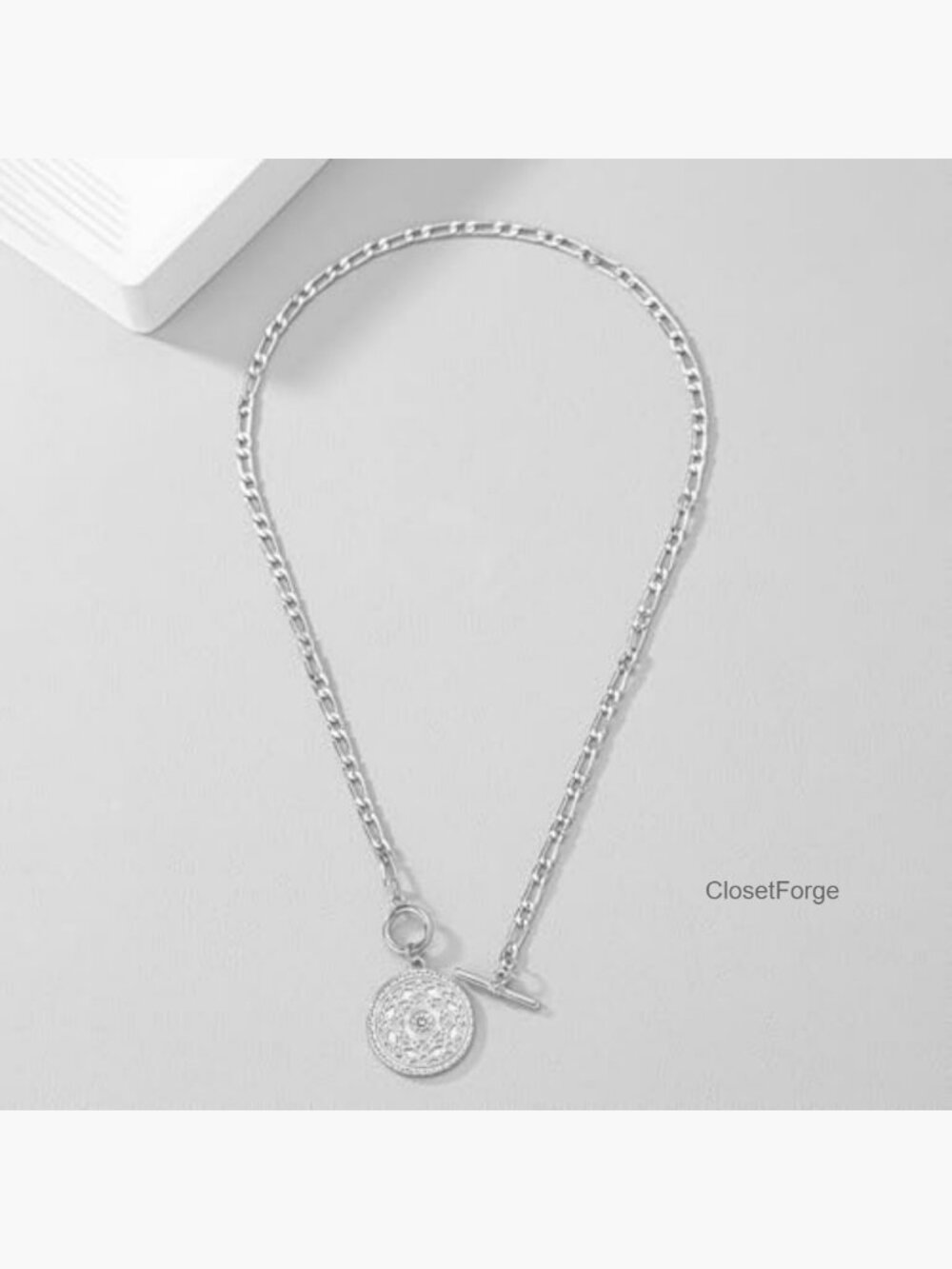 Chunky Gold Coin Necklace Big Medallion Pendant Choker Statement Jewelry - Picture 5 of 6